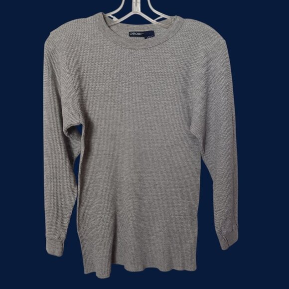 Cherokee Waffle Knit Long Sleeve Shirt  Gray Heather Medium Unisex - Picture 1 of 6